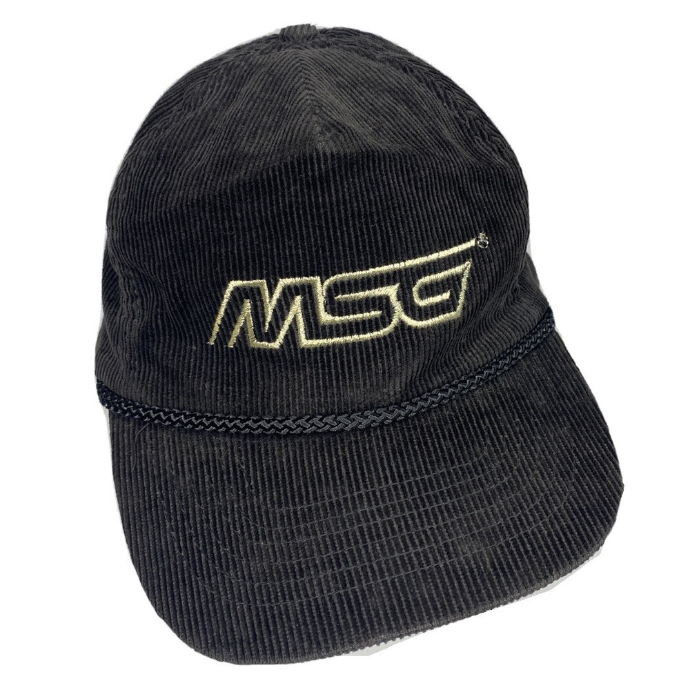 Vintage OTTO Hat Corduroy Cap MSG Black Cotton Classic Retro Clip